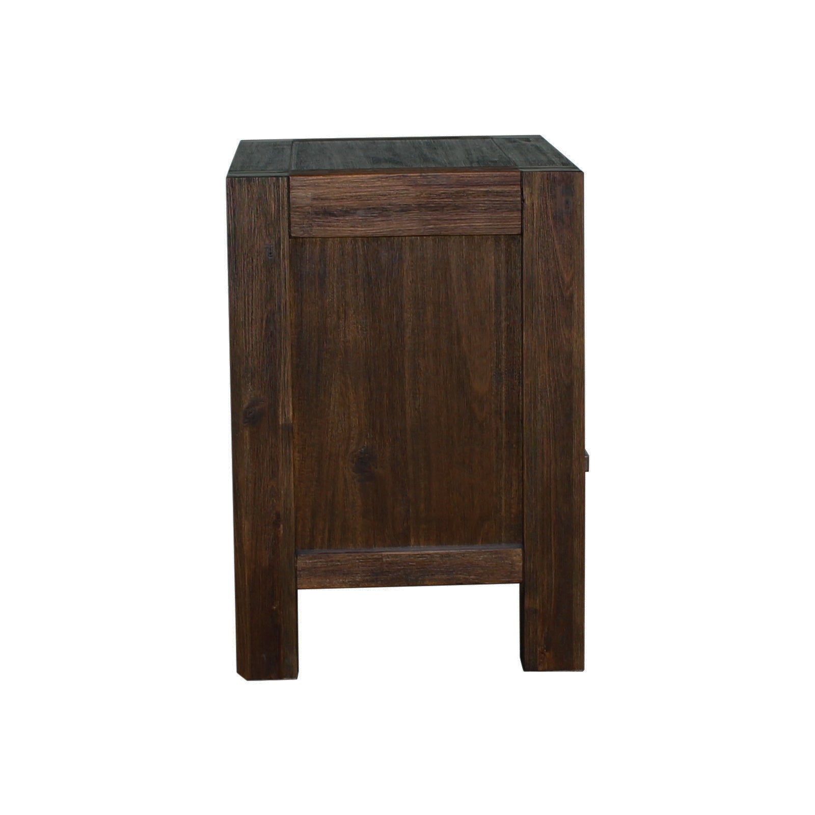 Bedside Table 2 drawers Night Stand Solid Wood Acacia Storage in Chocolate Colour 4