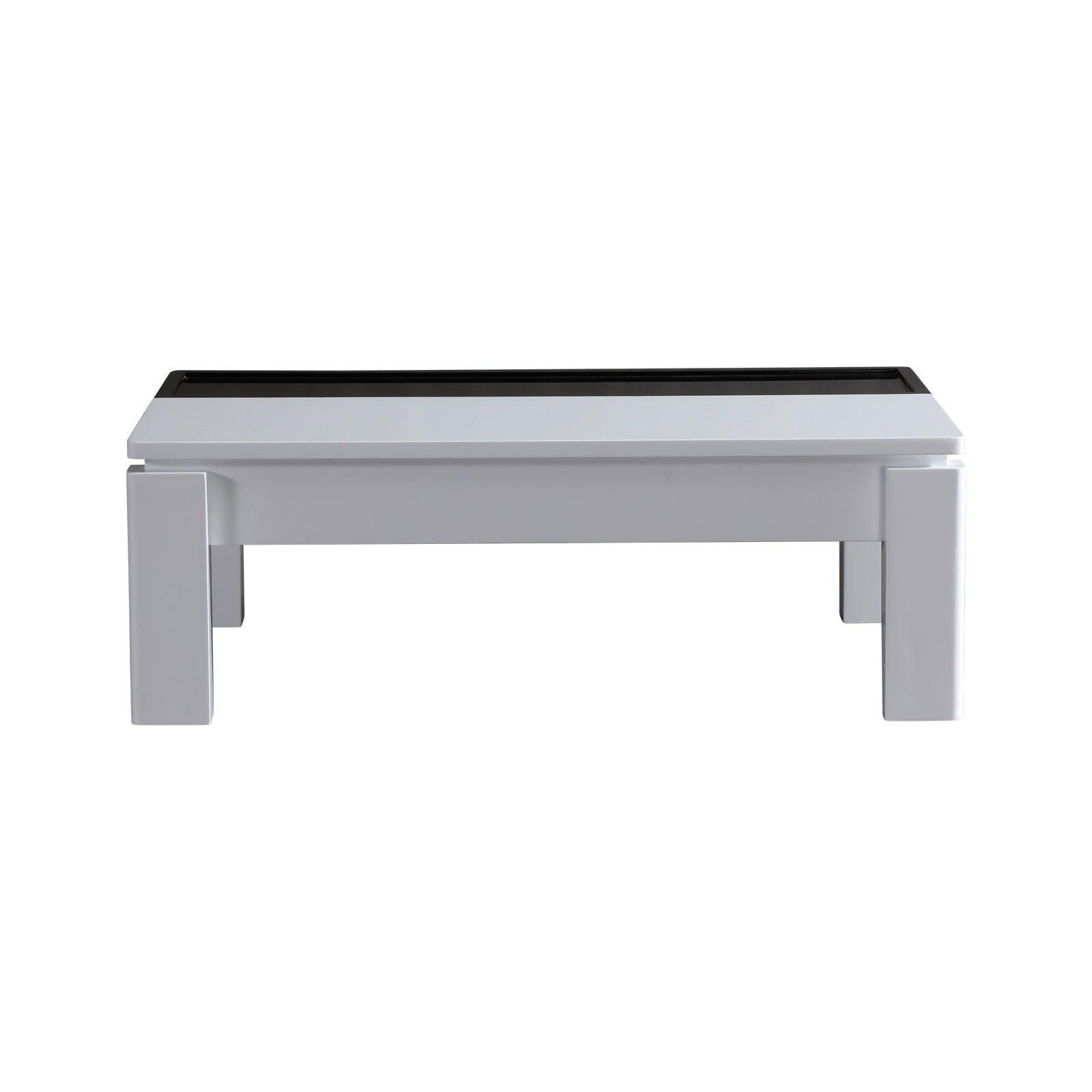 Coffee Table High Gloss Finish Lift Up Top MDF Black & White Colour Interior Storage 4