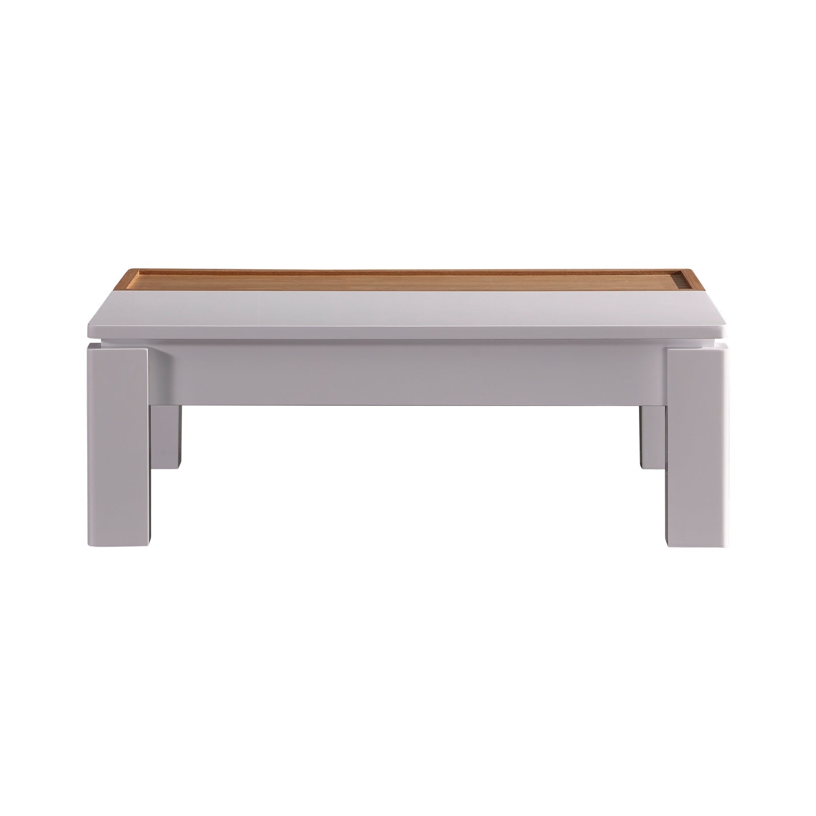 Coffee Table High Gloss Finish Lift Up Top MDF White Ash Colour Interior Storage 4