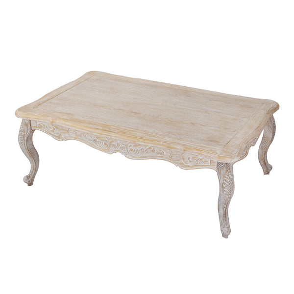 Coffee Table Oak Wood Plywood Veneer White Washed Finish 3