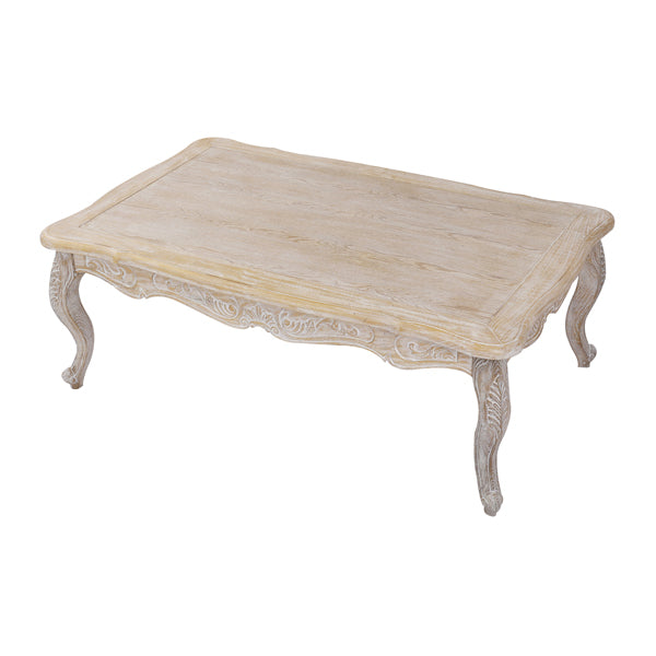 Coffee Table Oak Wood Plywood Veneer White Washed Finish 5