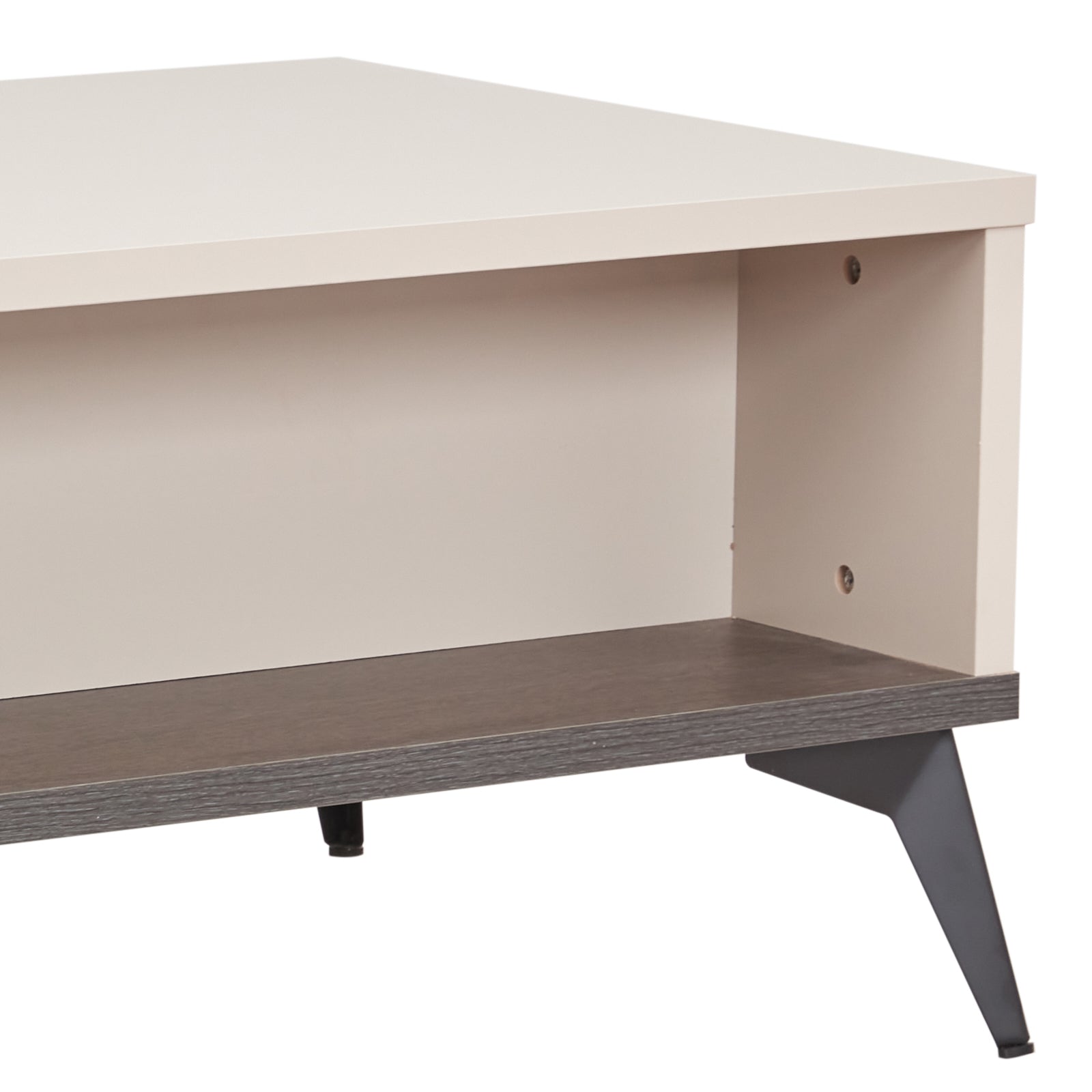 Coffee Table 2 Open Storage Cabinet MDF in Champagne Colour 4