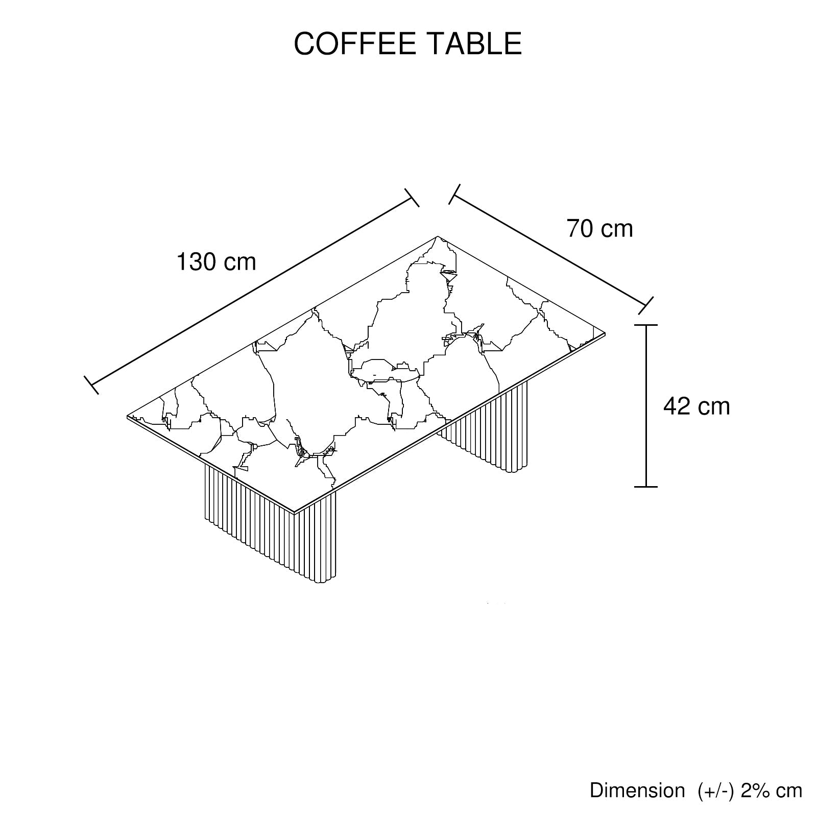 Coffee Table Sintered Stone Top MDF Table Base Glossy White 5