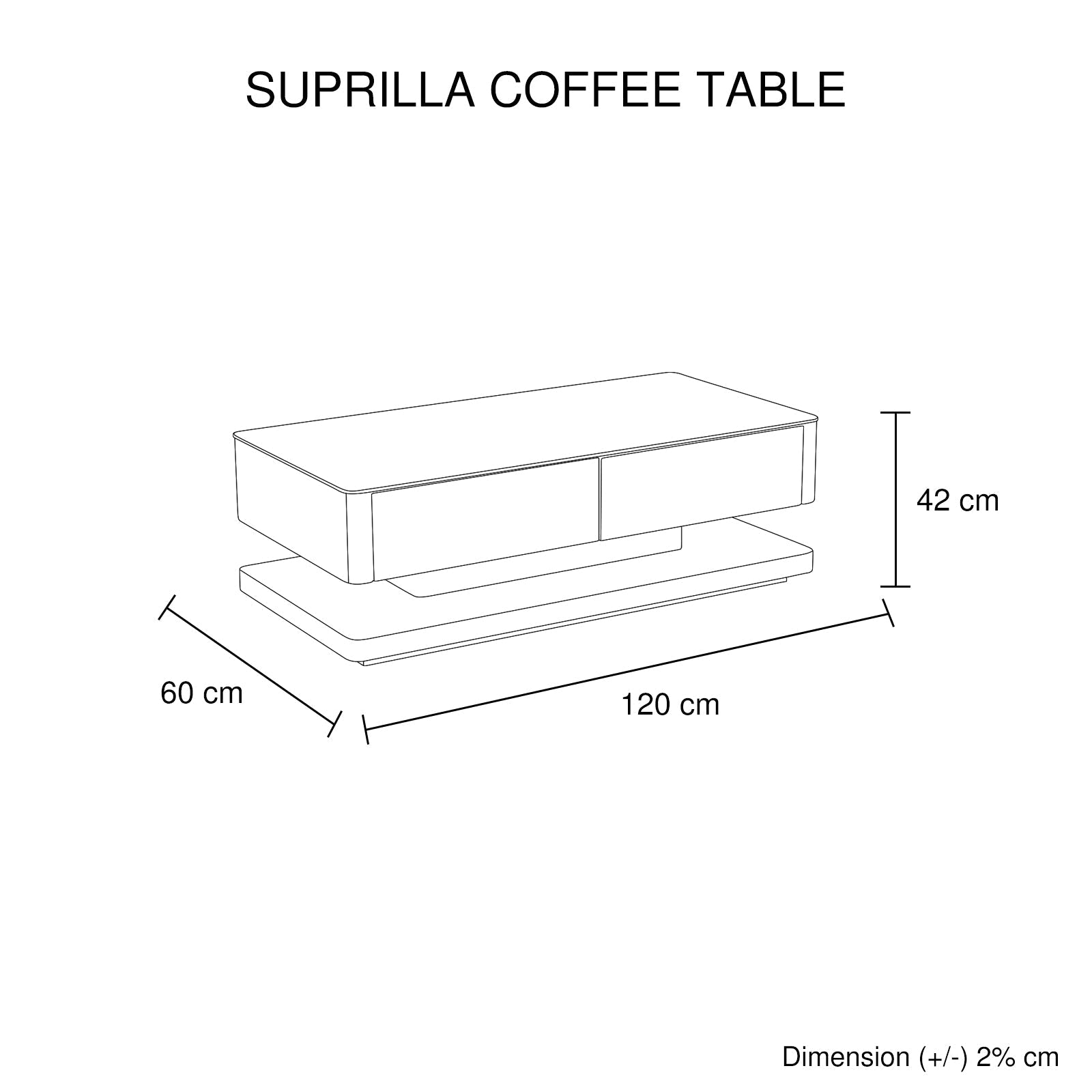 Stylish Coffee Table High Gloss Finish Shiny White Colour with 4 Drawers Storage 6