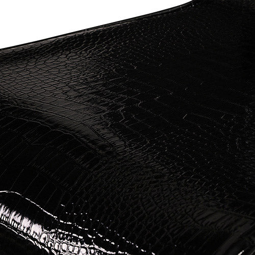 2x Steel Frame Black Leatherette Medium High Backrest Dining Chairs with Wooden legs 3