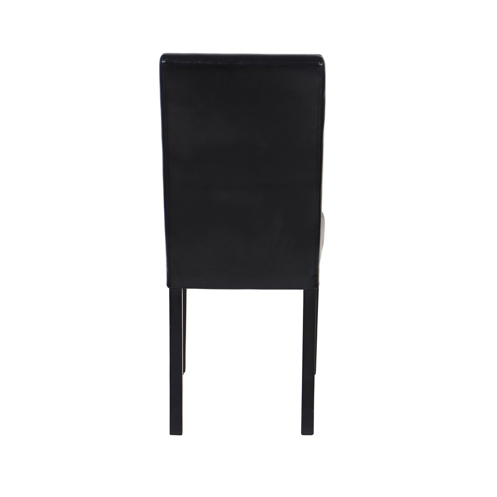 2x Wooden Frame Black Leatherette Dining Chairs with Solid Pine Legs 7