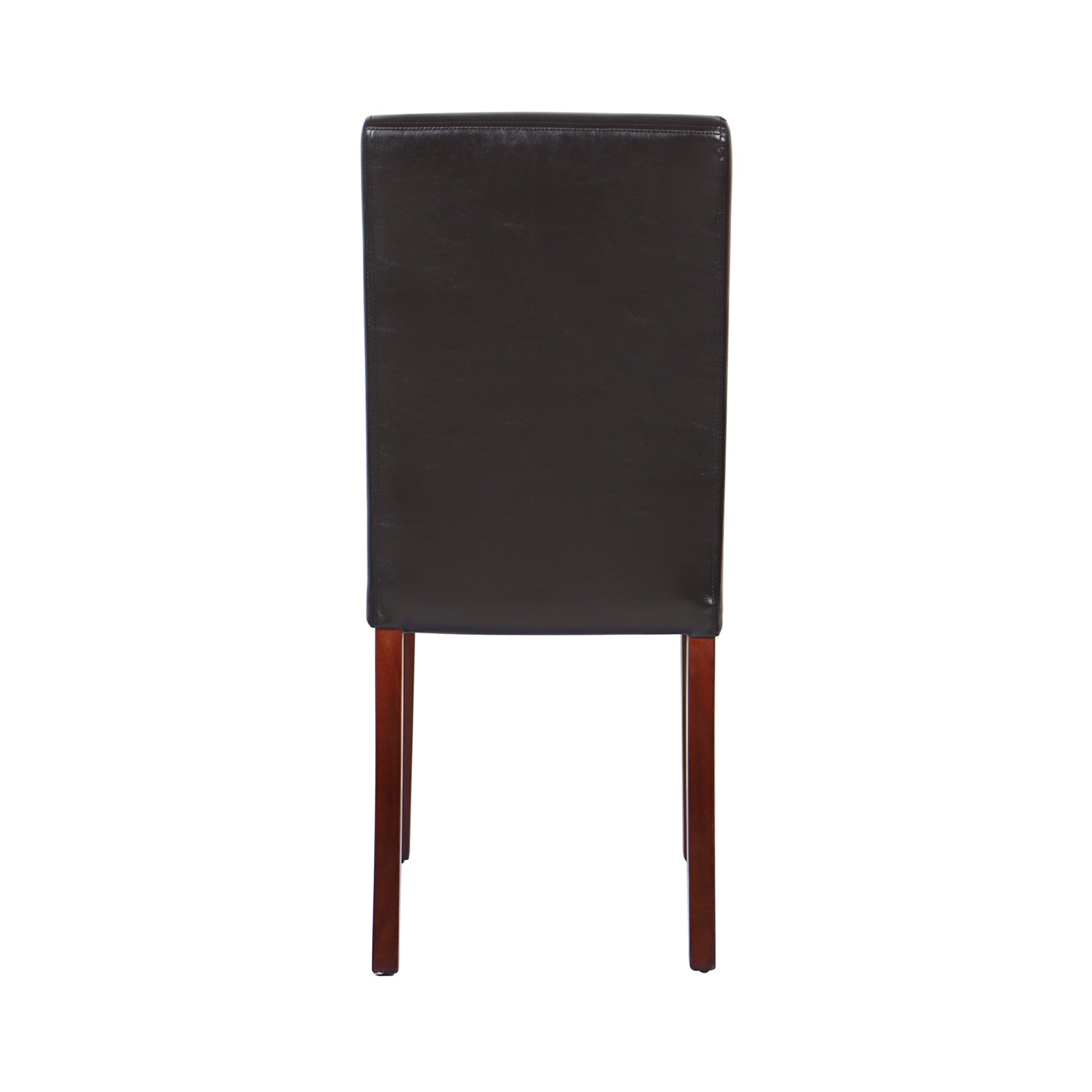 2x Wooden Frame Brown Leatherette Dining Chairs with Solid Pine Legs 7