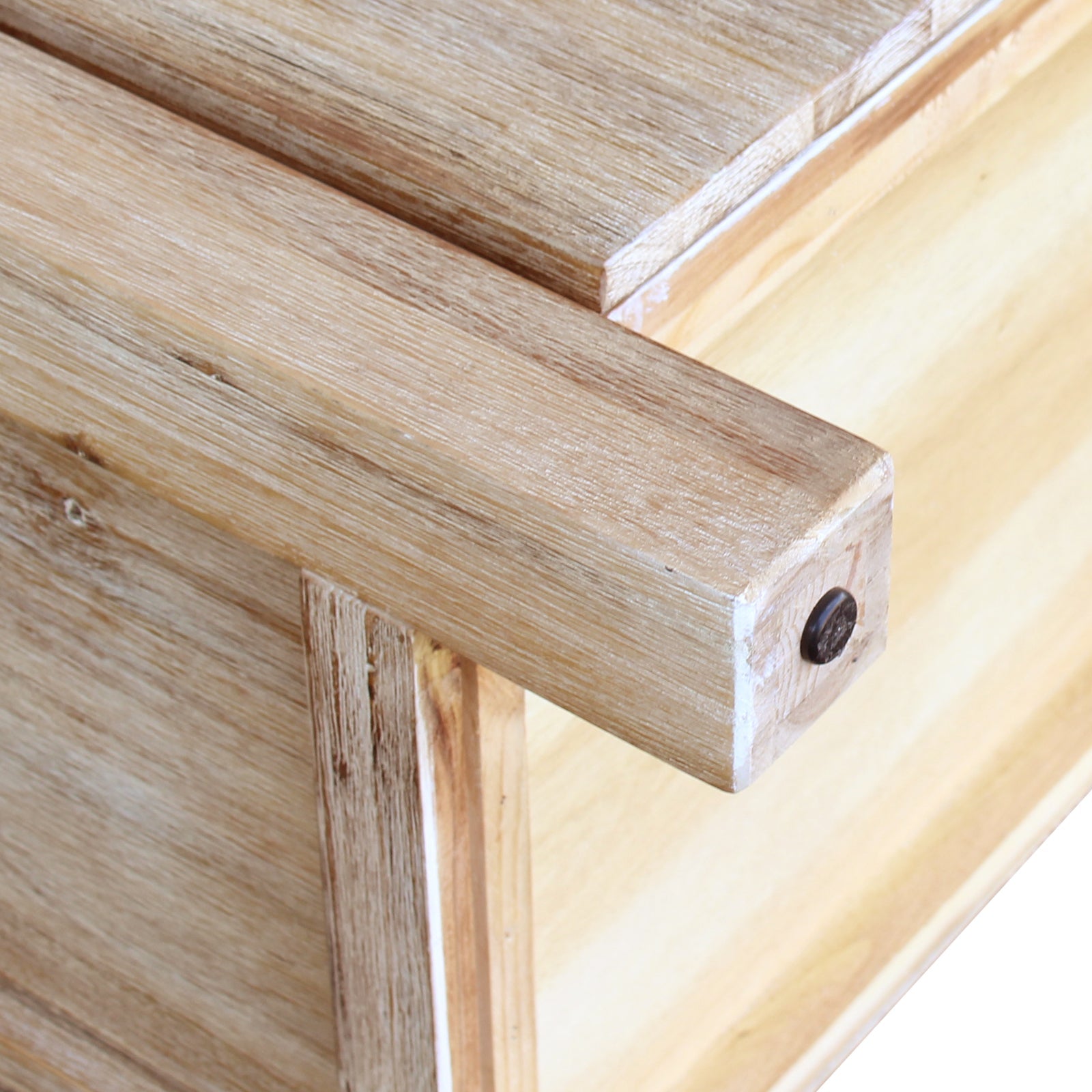 Dresser with 6 Storage Drawers in Solid Acacia & Veneer With Mirror in Oak Colour 4