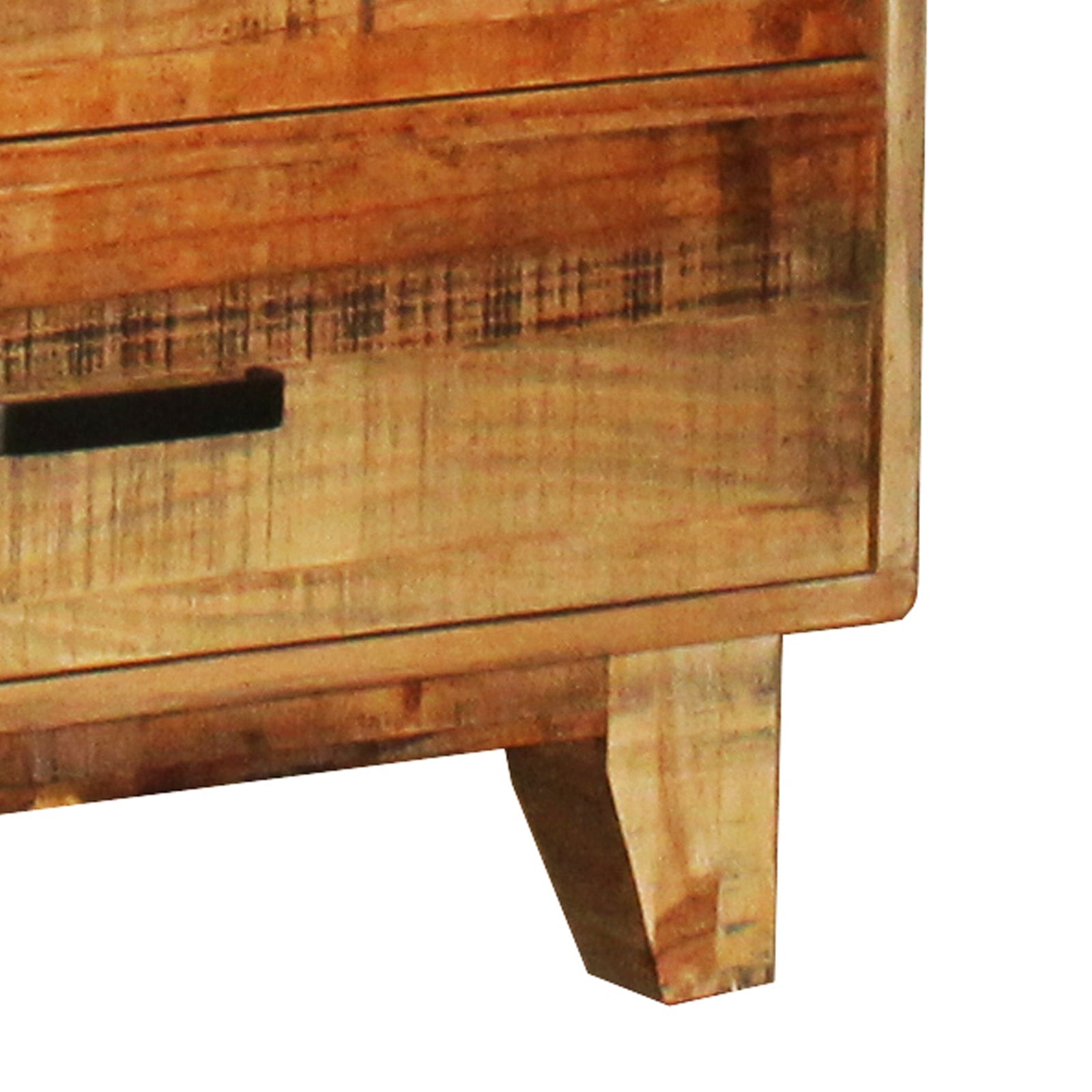 Dresser with 6 Storage Drawers in Solid Acacia With Mirror in Vintage Light Brown Colour 4