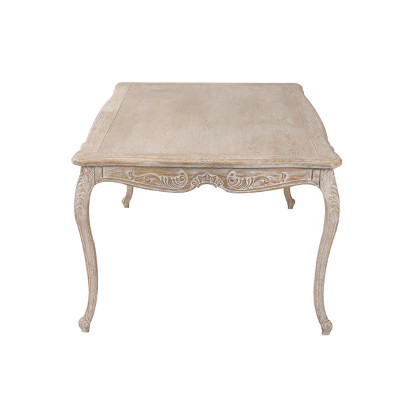 Large Size Oak Wood White Washed Finish Dining Set 3