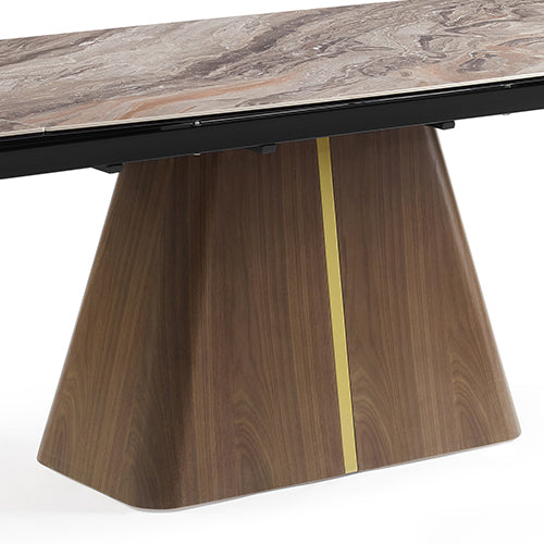 Dining Table MDF Ceramic Glass Table Top Extendable Decorative Stripe 6