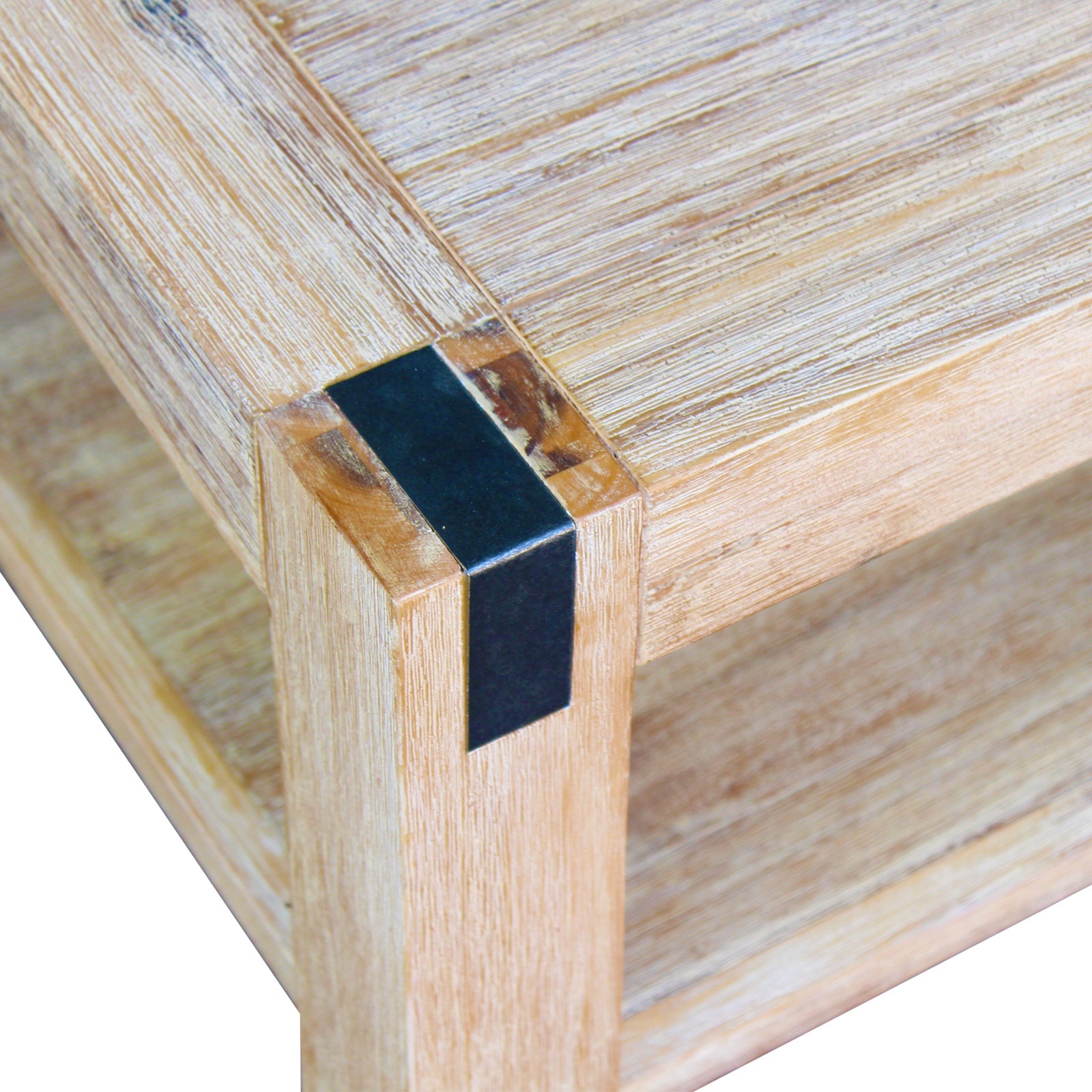 Lamp Table Open Storage Solid Wooden Frame in Classic Oak Colour 3