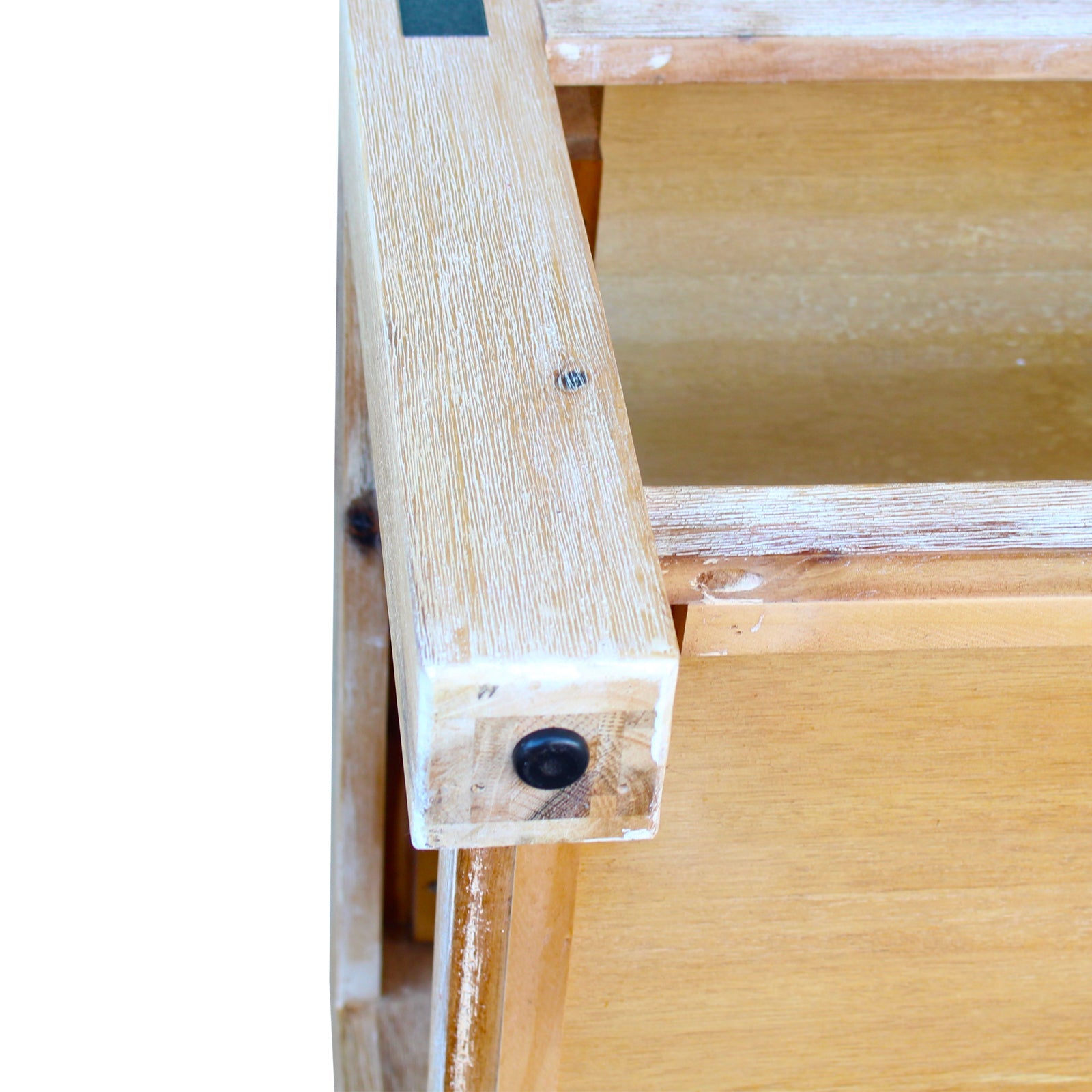 Lamp Table Open Storage Solid Wooden Frame in Classic Oak Colour 4