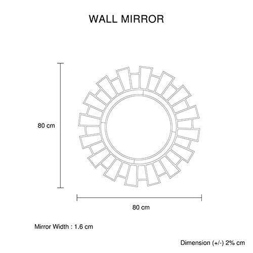 Wall Mirror MDF Silver Clear Image Lightweight MRR-02 5