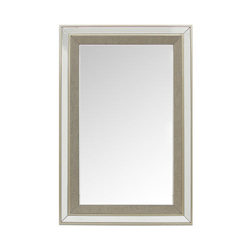Wall Mirror MDF Silver Mirror Matching Fabric Rectangular Shape MRR-03 3