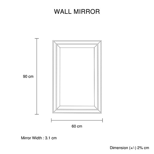 Wall Mirror MDF Silver Mirror Matching Fabric Rectangular Shape MRR-03 4