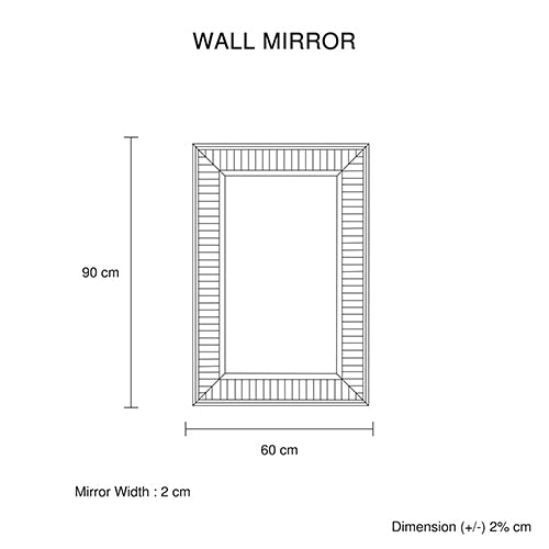 Wall Mirror MDF Silver Mirror Clear Image Rectangular Shape MRR-07 4