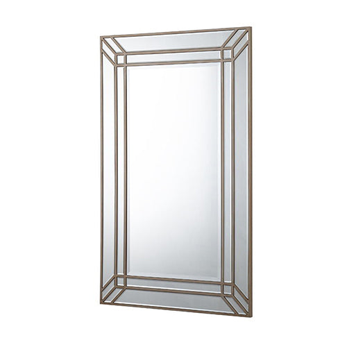 Wall Mirror MDF Construction Rectangular Shape Silver Colour 3