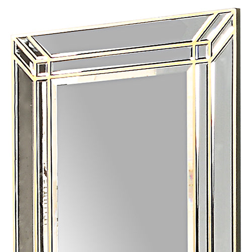 Wall Mirror MDF Construction Rectangular Shape Silver Colour 4