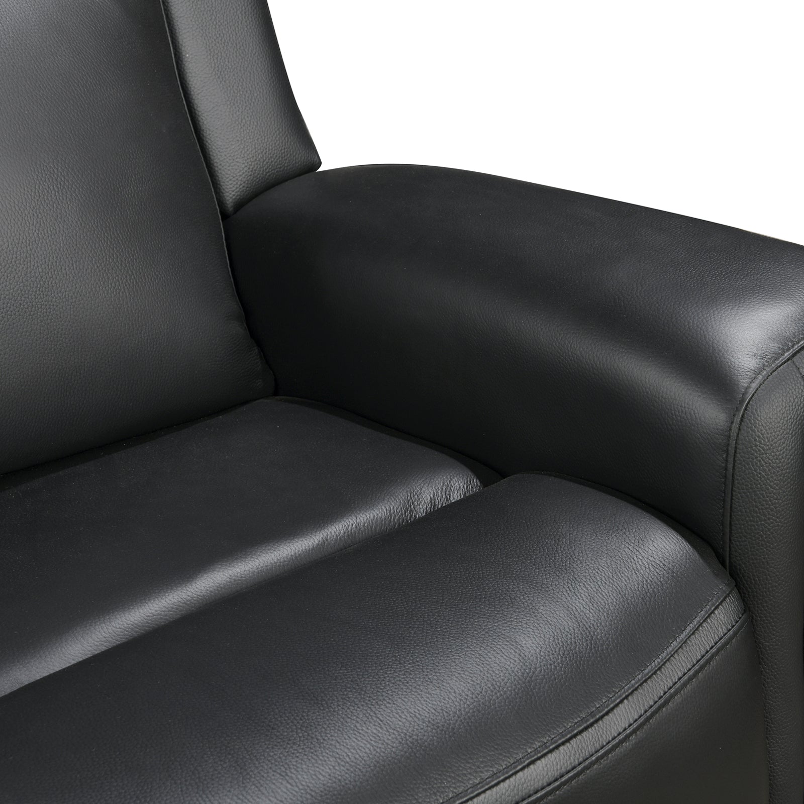 3 Seater Electric Leather/PVC Black Recliner 4
