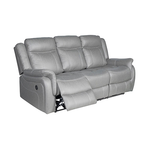 3-2-1 Seater Finest Grey Fabric Recliner Sofa Sturdy Construction Metal Mechanism 3