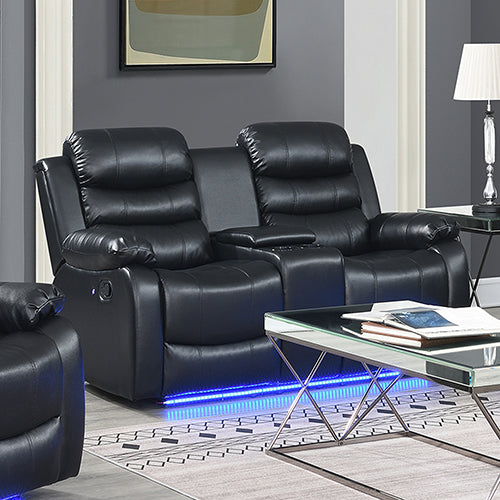 Chelsea 3R+1R+1R Seater Finest Leatherette Recliner Feature Console LED Light Ultra Cushioned 5