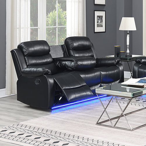 Chelsea 3R+1R+1R Seater Finest Leatherette Recliner Feature Console LED Light Ultra Cushioned 9
