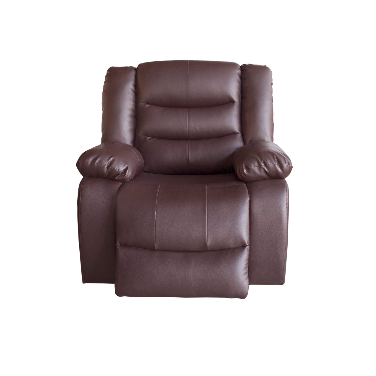 3+2+1 Seater Recliner Sofa In Faux Leather Lounge Couch in Brown 4