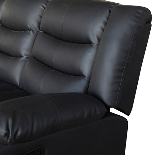3+2 Seater Recliner Sofa In Faux Leather Lounge Couch in Black 3