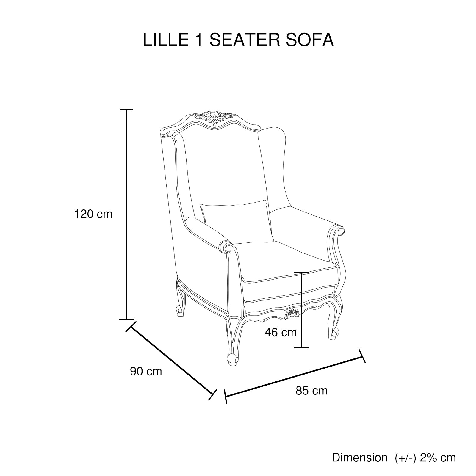 3S+2S+1X Wing Chair Oak Wood White Washed Finish Rolled Armrest Linen Sofa Fabric 5