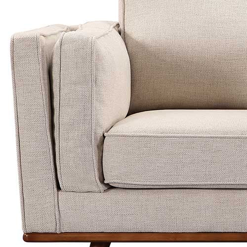 3+2+1 Seater Sofa Beige Fabric Lounge Set for Living Room Couch with Wooden Frame 4