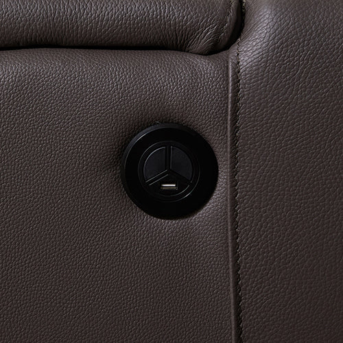 Corner Sofa Square Wedge Finest Genuine Leather Grey Electric Recliner Storage Drawer with 2x Cup Holders Lounge Set for Living Room 10