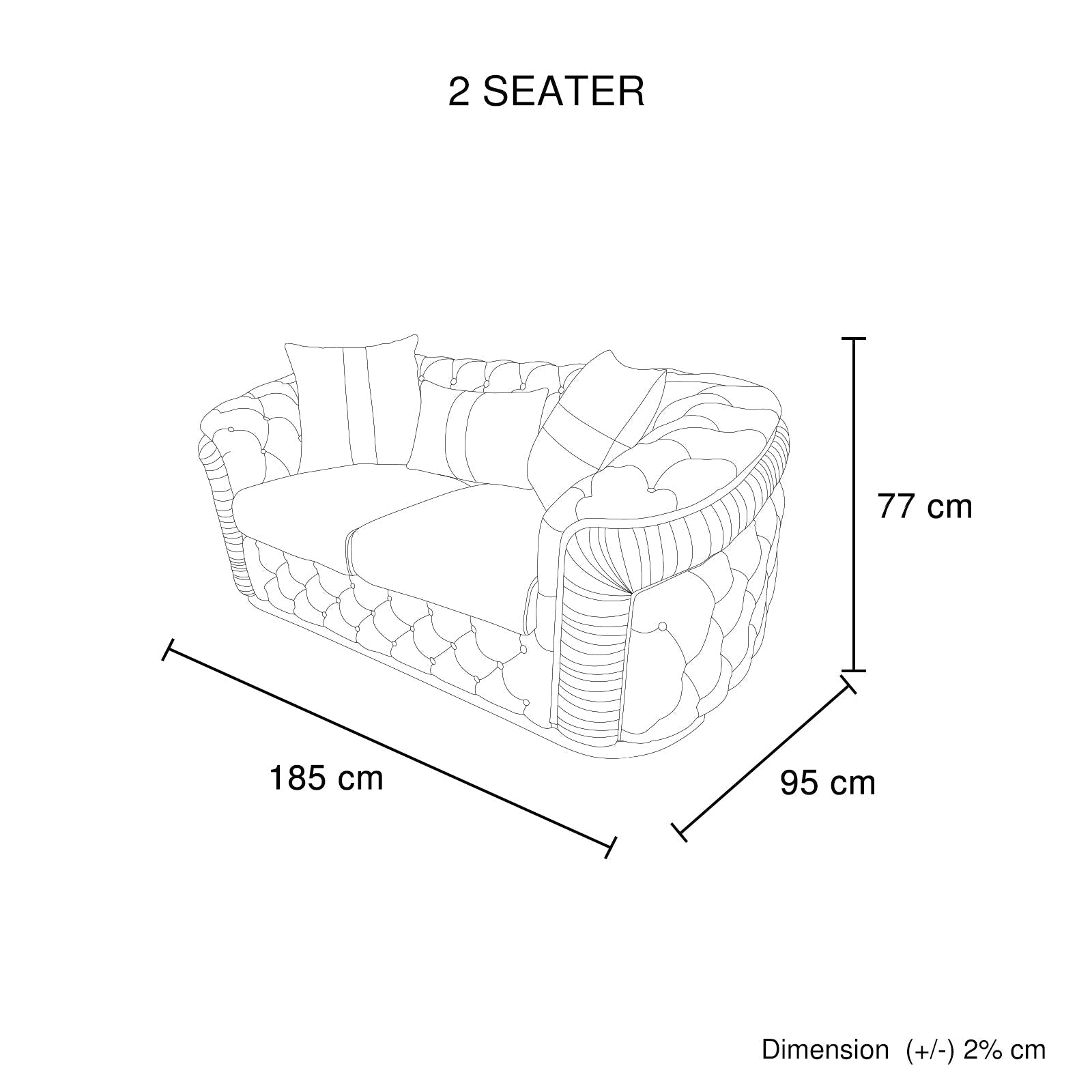 2 Seater Sofa Beige Velvet Fabric Solid Wood construction Gold Stainless Steel Trim 4