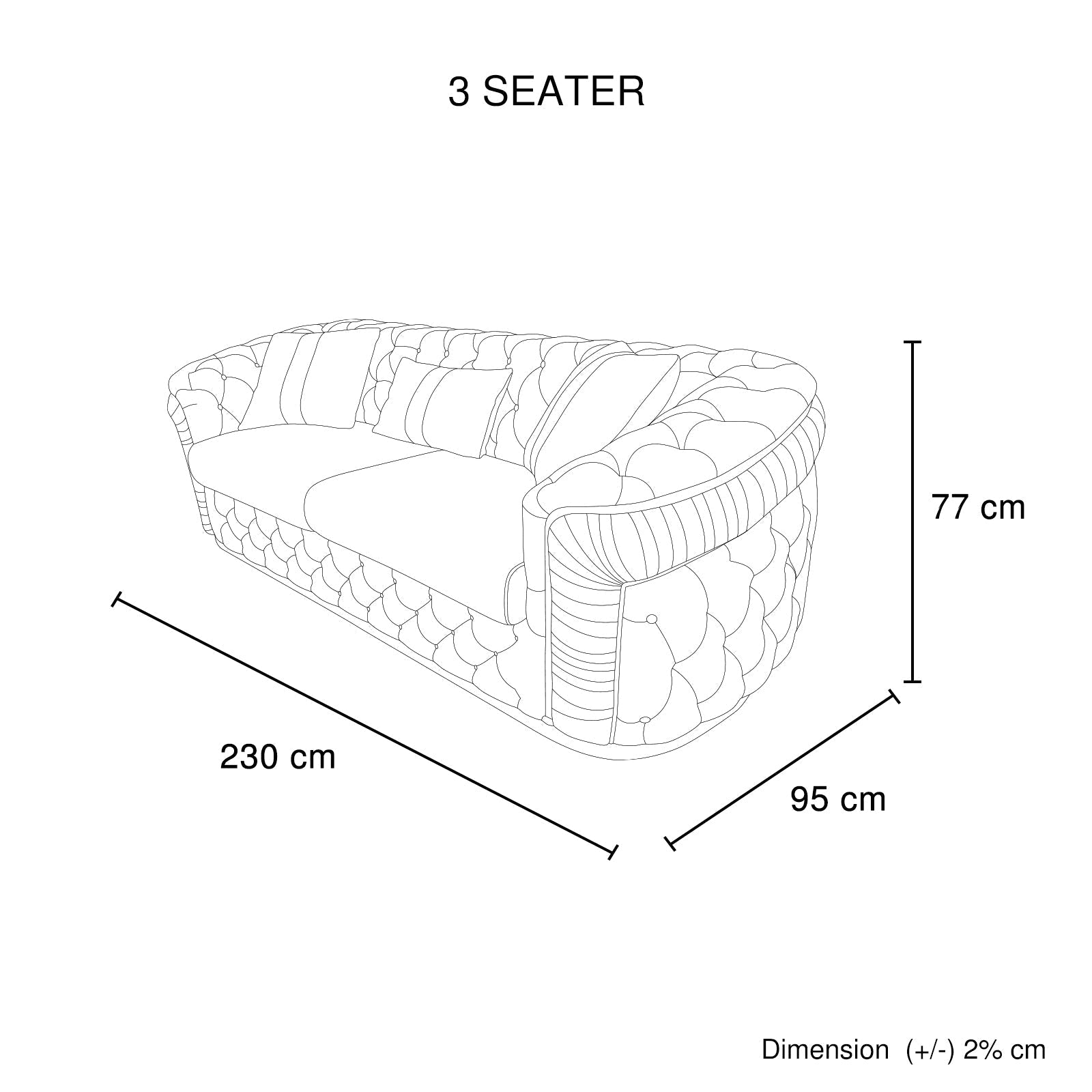 3 Seater Sofa Beige Velvet Fabric Solid Wood construction Gold Stainless Steel Trim 5