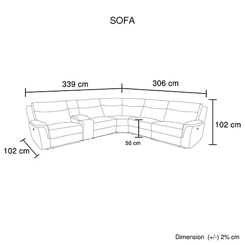 Large Sectional Corner Modular Lounge Suite in Fabric with Electric Recliner 8