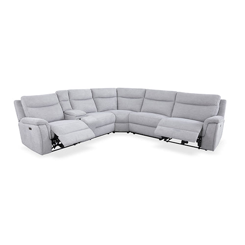 Large Sectional Corner Modular Lounge Suite in Fabric with Electric Recliner 3