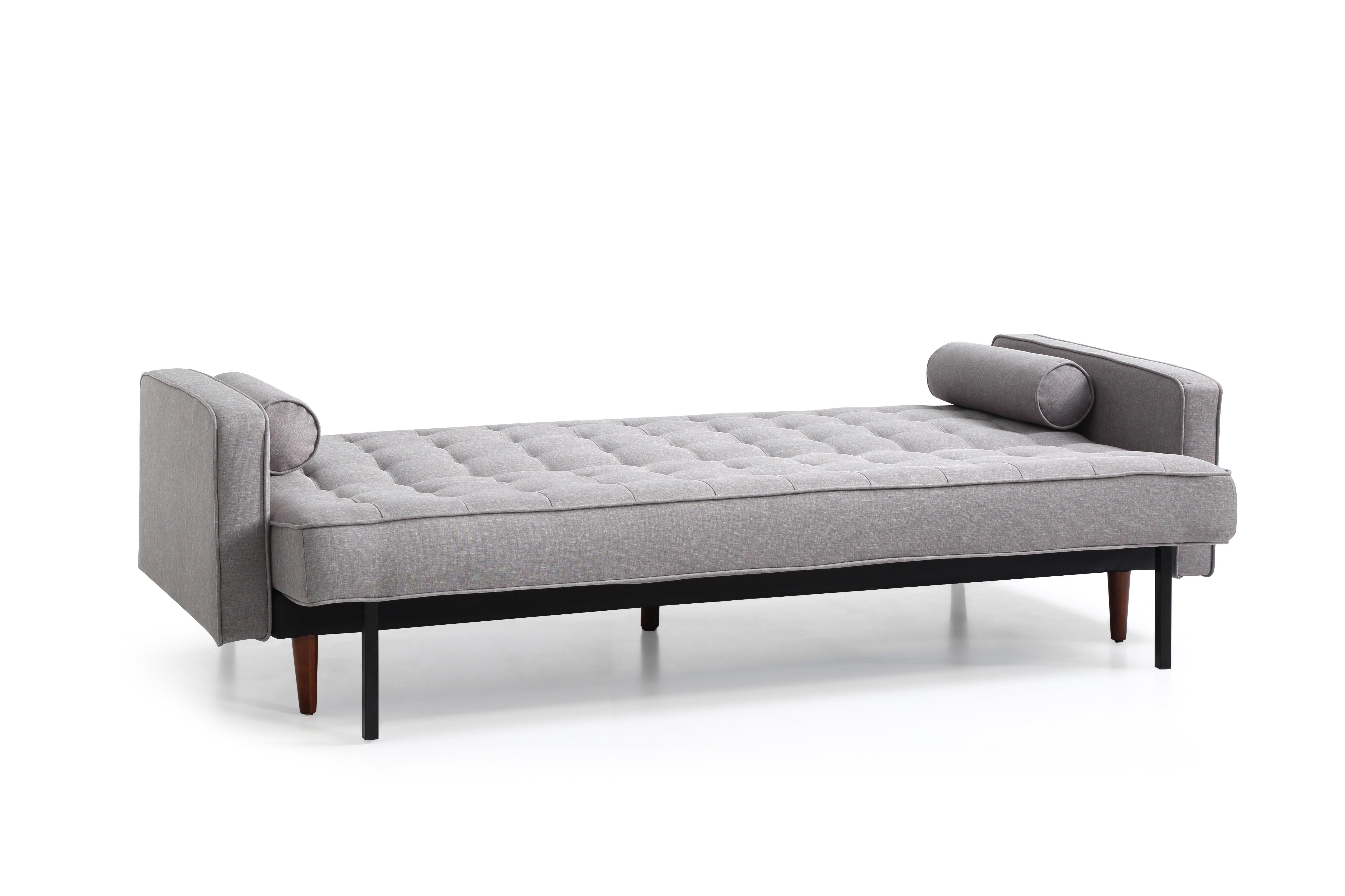 Sofa Bed 3 Seater Button Tufted Lounge Set for Living Room Couch in Fabric Grey Colour 4