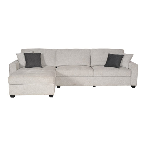 Milano Corner Sofa Chaise Polyester Fabric Multilayer Two Pillows Attached Individual Pocket Spring 3