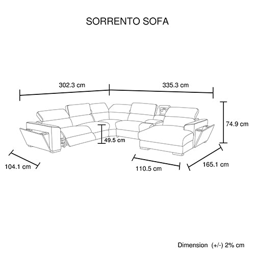 Grey Colour Corner Sofa Chaise Premium Fabric Electric Recliner With Manual Headrest Cup-Holder Charging Point Lighting 7