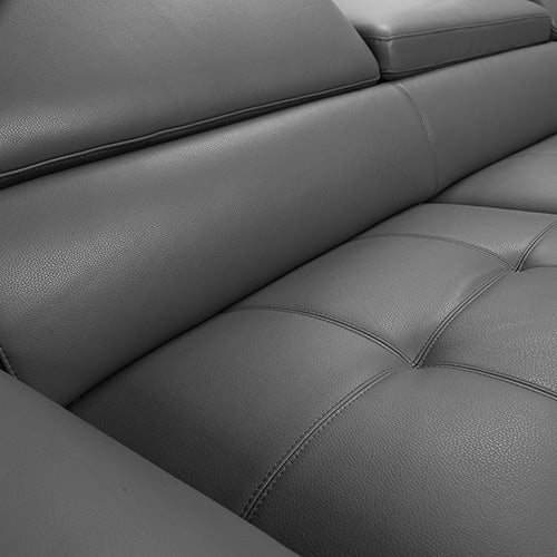 5 Seater Lounge Set Grey Colour Leatherette Corner Sofa for Living Room Couch with Chaise 5