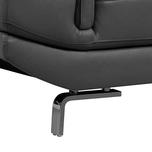 5 Seater Lounge Set Grey Colour Leatherette Corner Sofa for Living Room Couch with Chaise 6