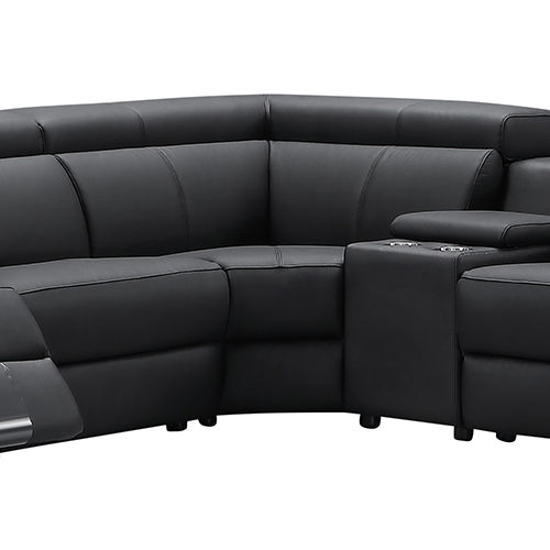 Washington Genuine Leather 6 Seater Corner Sofa With 2 Electric Recliners And Reversible Console 5