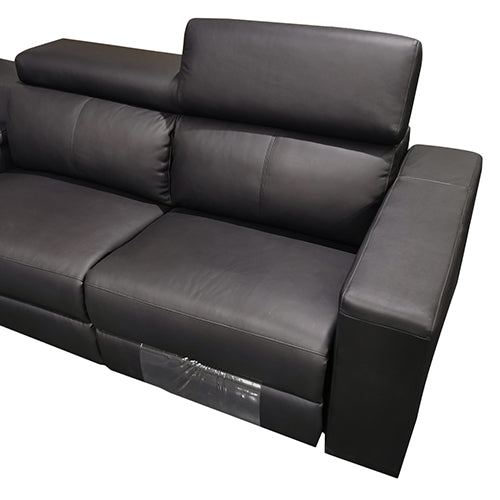 Washington Genuine Leather 6 Seater Corner Sofa With 2 Electric Recliners And Reversible Console 8