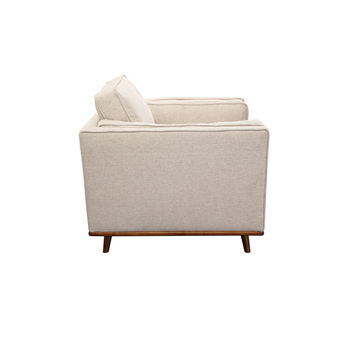 Single Seater Armchair Sofa Modern Lounge Accent Chair in Beige Fabric with Wooden Frame 4