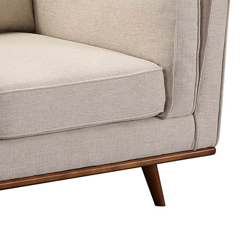 Single Seater Armchair Sofa Modern Lounge Accent Chair in Beige Fabric with Wooden Frame 6
