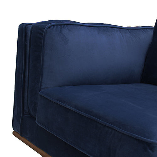 3 Seater Sofa Soft Blue in Soft Blue Velvet Fabric Lounge Set for Living Room Couch with Wooden Frame 4