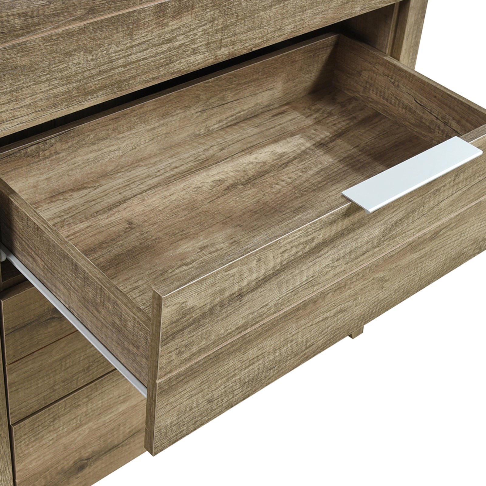 Tallboy with 5 Storage Drawers Natural Wood like MDF in Oak Colour 5