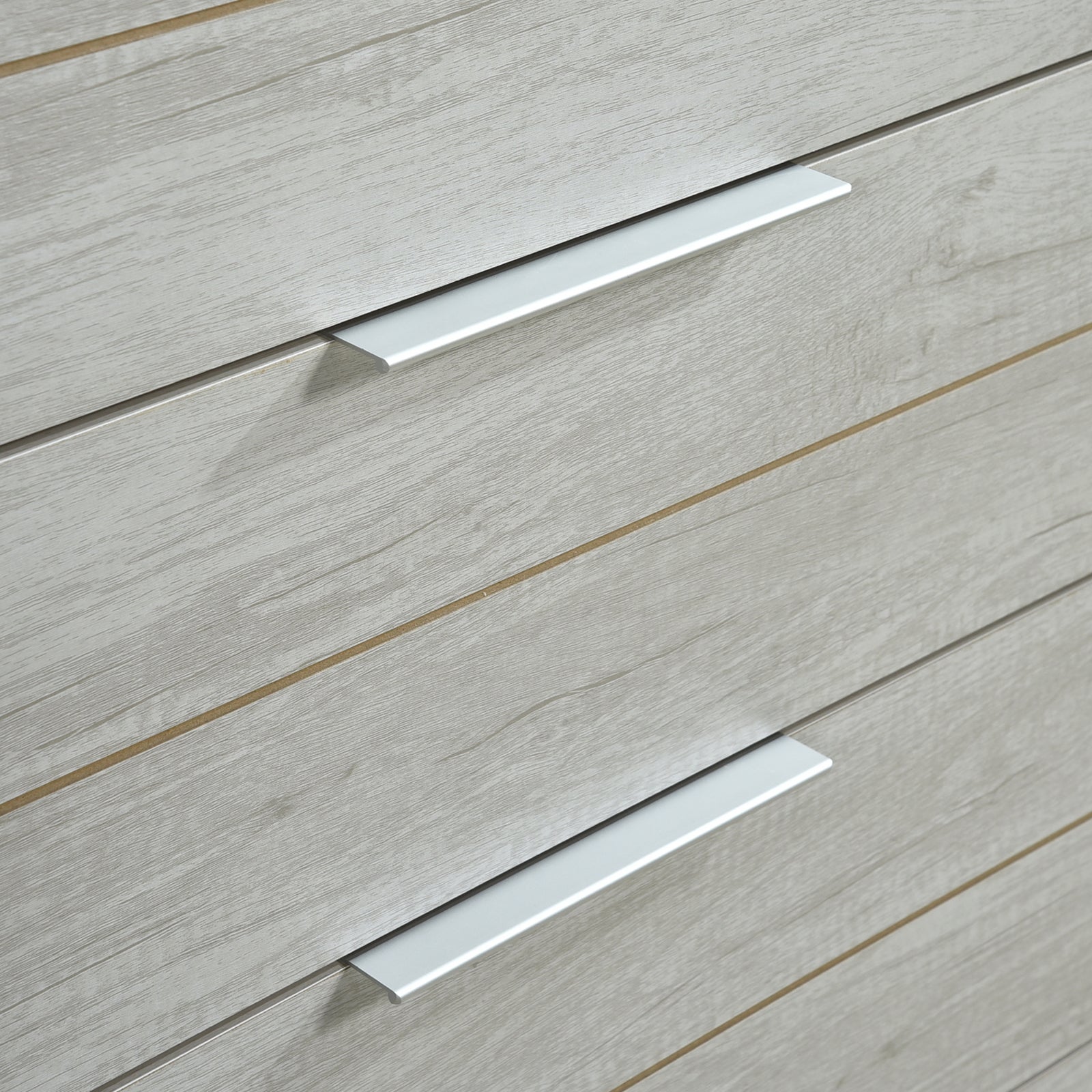 Tallboy with 5 Storage Drawers Natural Wood like MDF in White Ash Colour 3