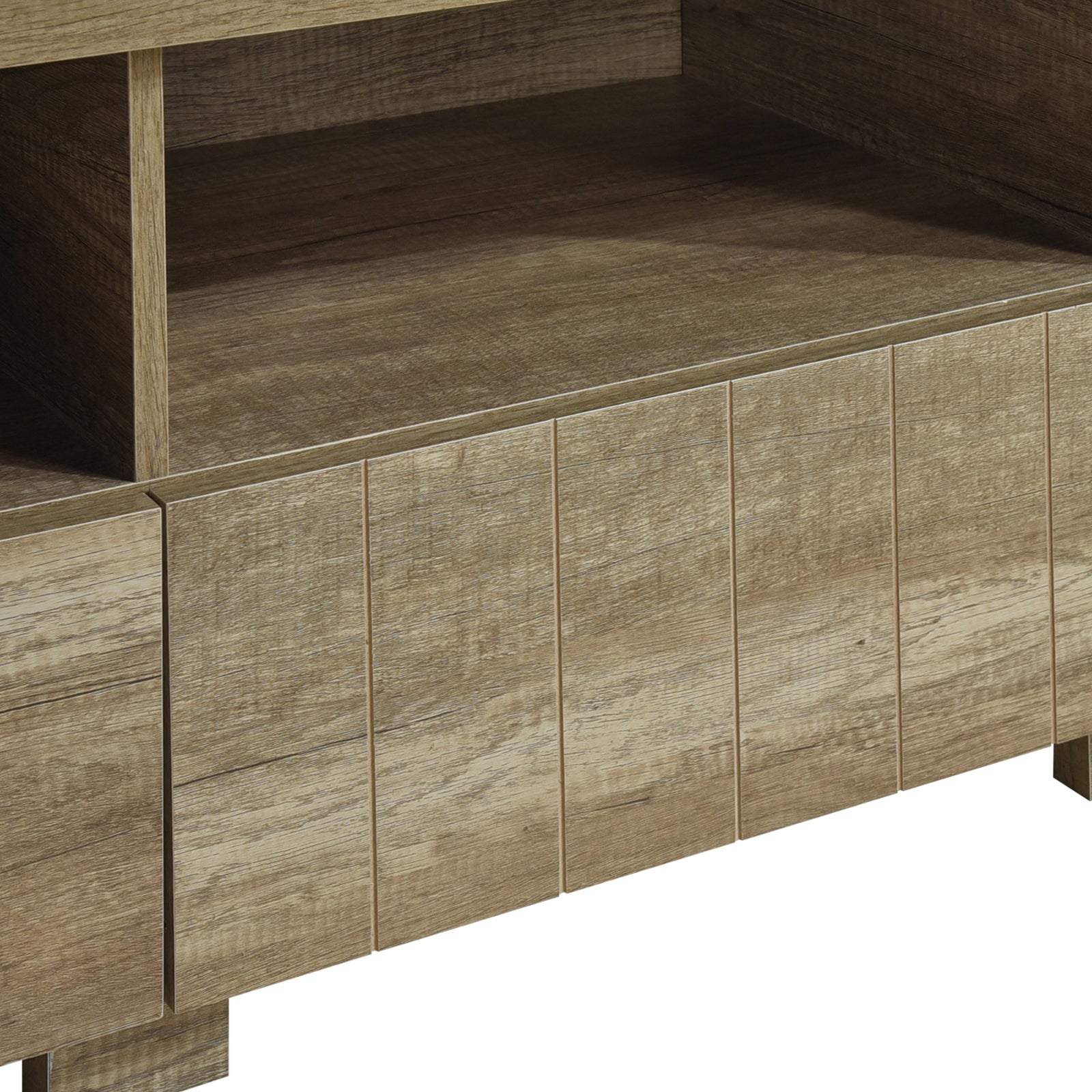 TV Cabinet 3 Storage Drawers with Shelf Natural Wood like MDF Entertainment Unit in Oak Colour 5