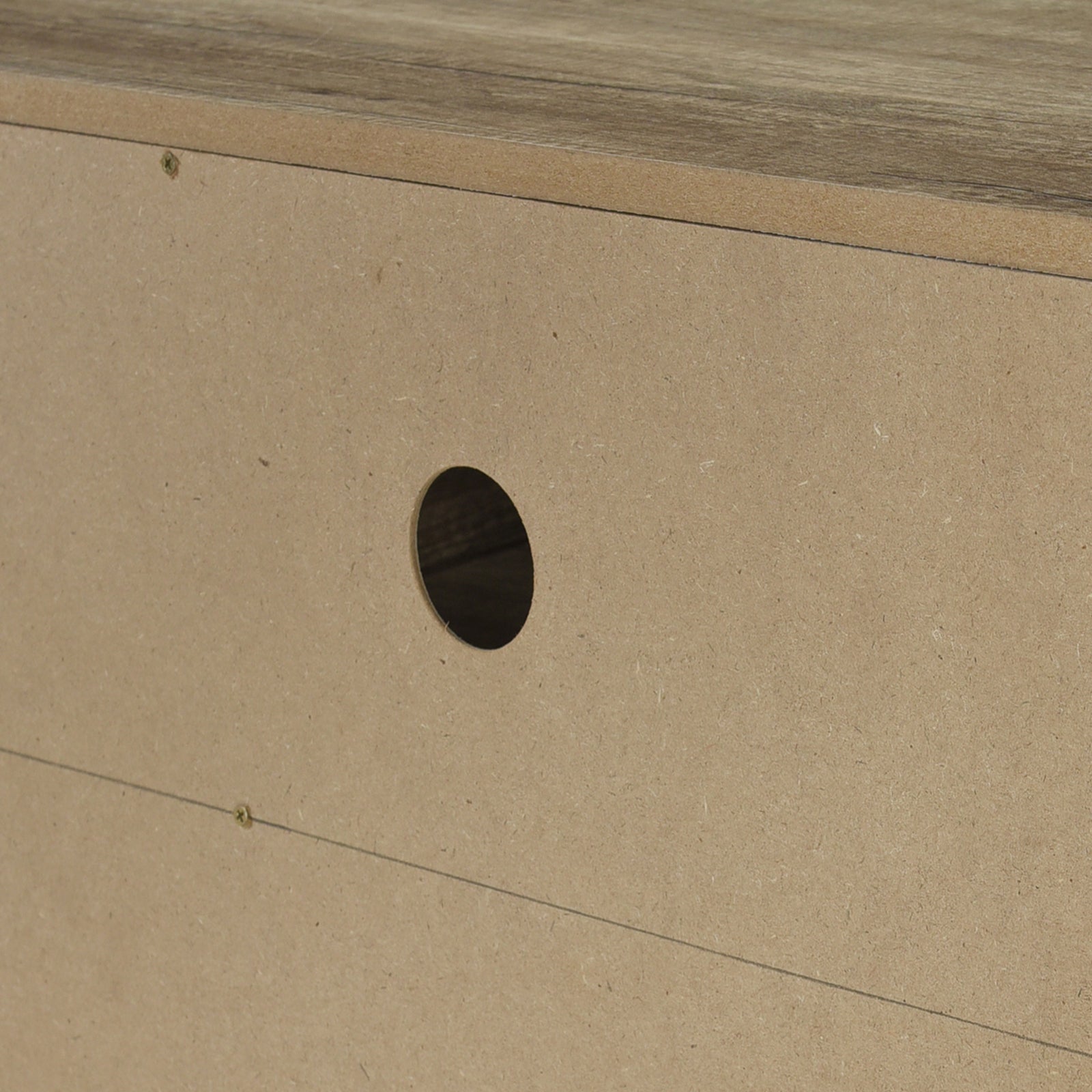 TV Cabinet 3 Storage Drawers with Shelf Natural Wood like MDF Entertainment Unit in Oak Colour 6